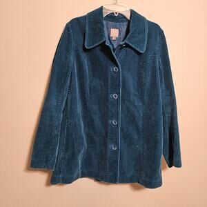 J. Jill Teal Corduroy Button Down Collared Shacket XS